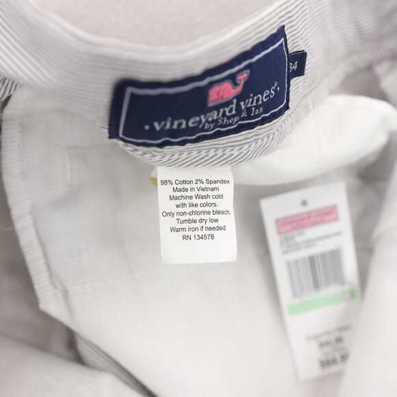 NWT Vineyard Vines 9" Pincord Stripe Breaker Short Mens 34 Anchor Gray New - Picture 5 of 5